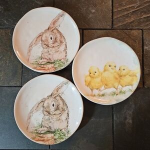 Southern Living BUNNY & Chicks Stoneware Salad Bread Plates for Dillard’s 8.5“